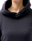 【bajra】 UNISEX SUPER STRETCH COTTON HOODIE TOP 150QK03_BLACK