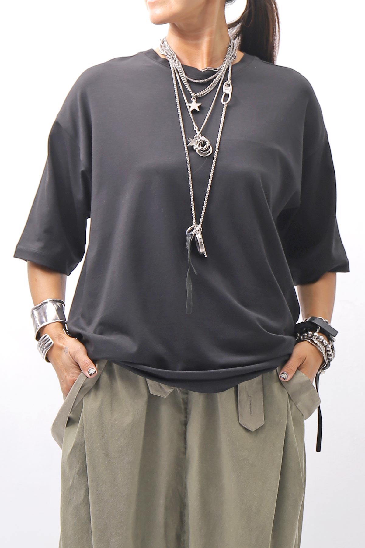 【thom/krom】 UNISEX COTTON MODAL RELAX FIT TEE MTS986_BLACK