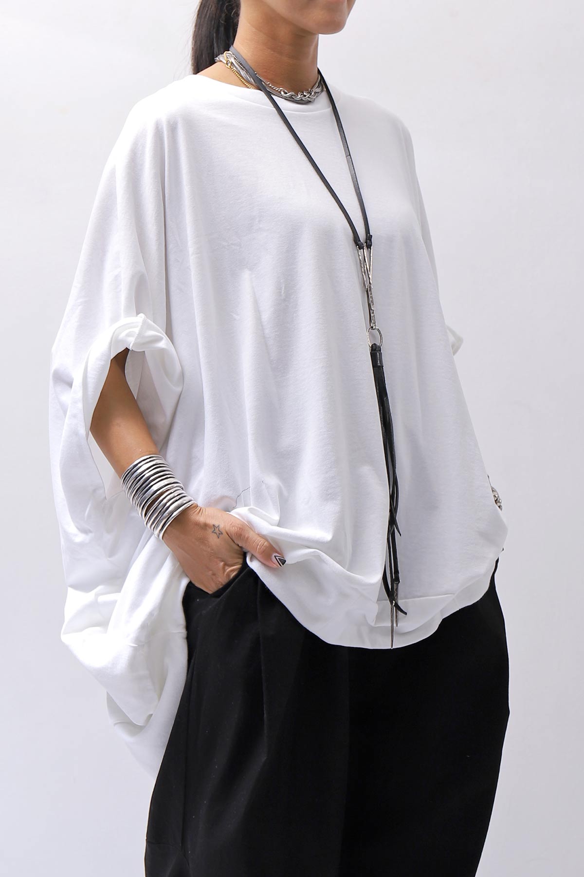【bajra】 UNISEX OVERSIZED COTTON TOPS 156QK01_WHITE