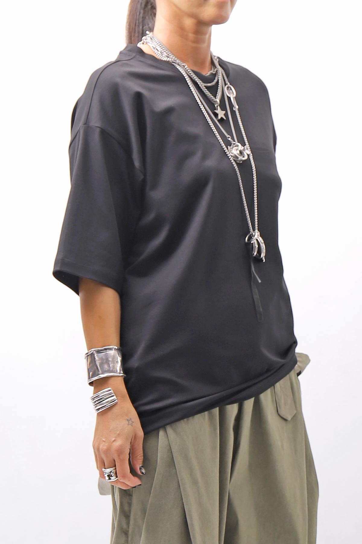 【thom/krom】 UNISEX COTTON MODAL RELAX FIT TEE MTS986_BLACK