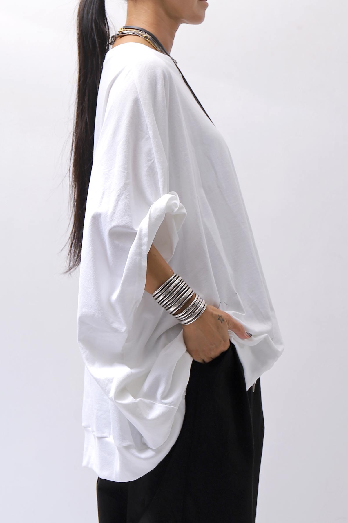【bajra】 UNISEX OVERSIZED COTTON TOPS 156QK01_WHITE