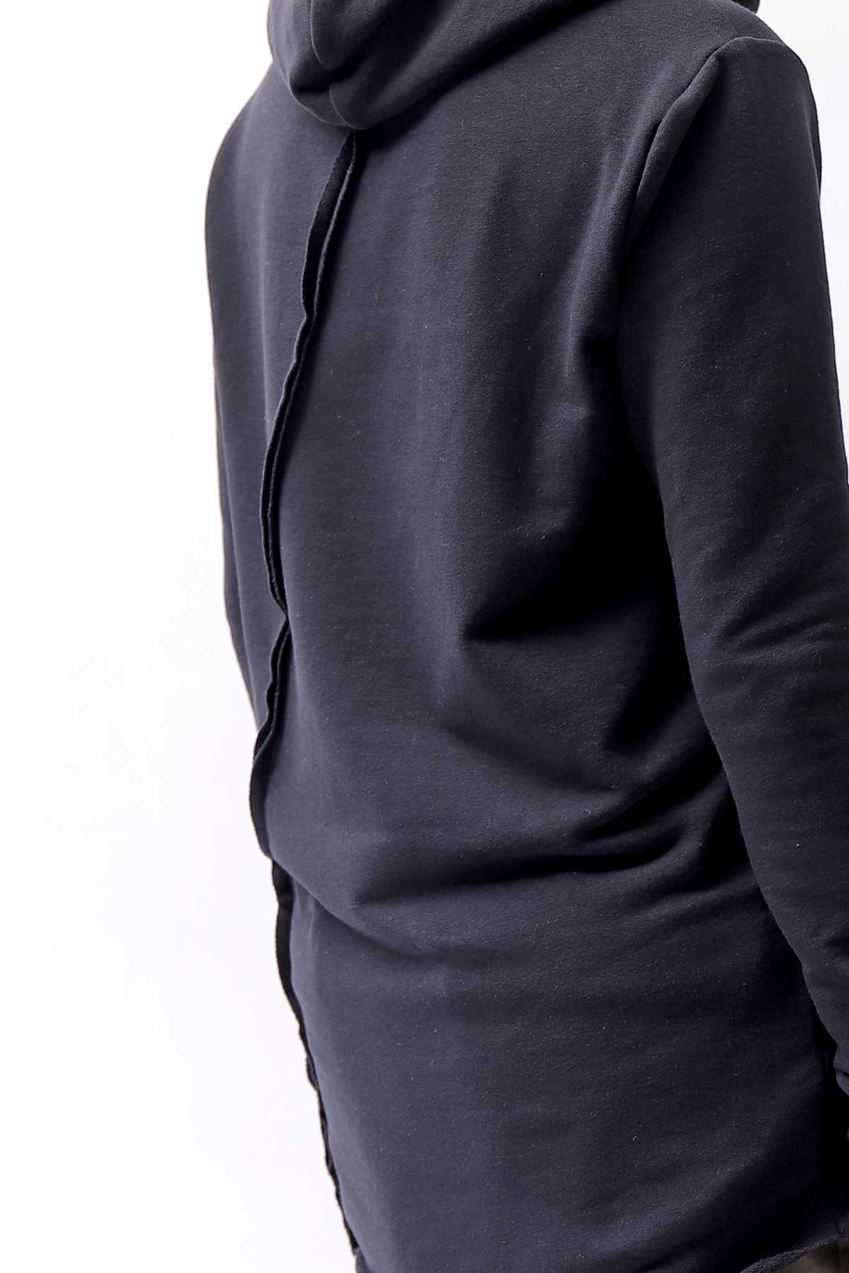 【bajra】 UNISEX SUPER STRETCH COTTON HOODIE TOP 150QK03_BLACK