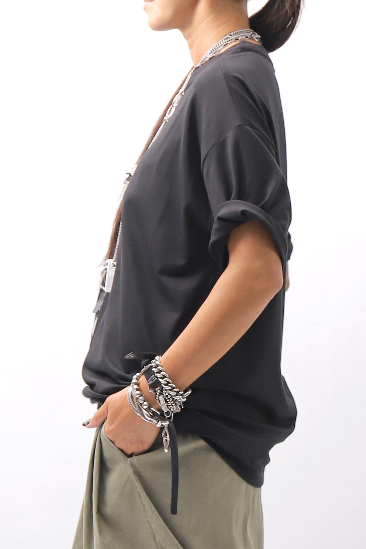【thom/krom】 UNISEX COTTON MODAL RELAX FIT TEE MTS986_BLACK