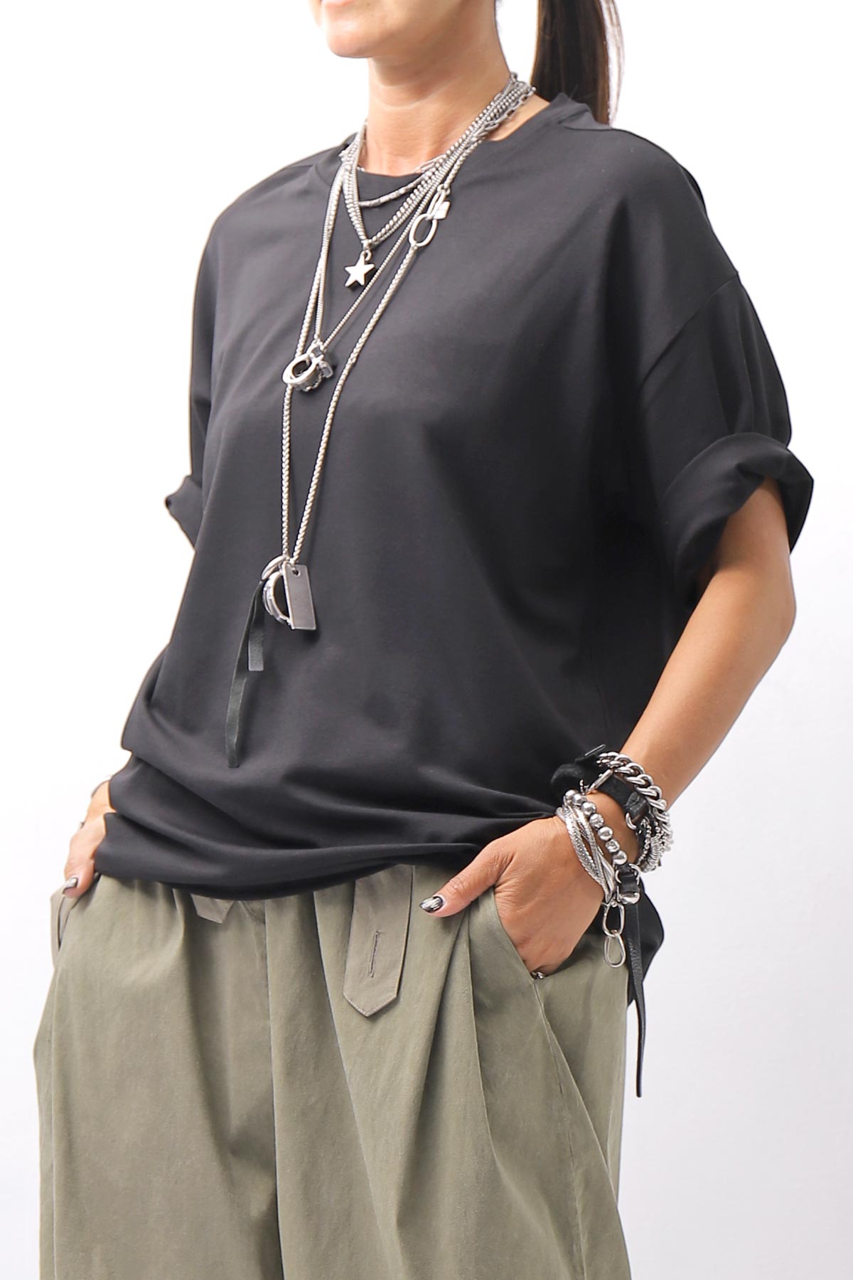 【thom/krom】 UNISEX COTTON MODAL RELAX FIT TEE MTS986_BLACK