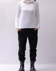 【bajra】 UNISEX SUPER STRETCH COTTON HOODIE TOP 150QK03_WHITE