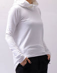 【bajra】 UNISEX SUPER STRETCH COTTON HOODIE TOP 150QK03_WHITE