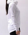 【bajra】 UNISEX SUPER STRETCH COTTON HOODIE TOP 150QK03_WHITE