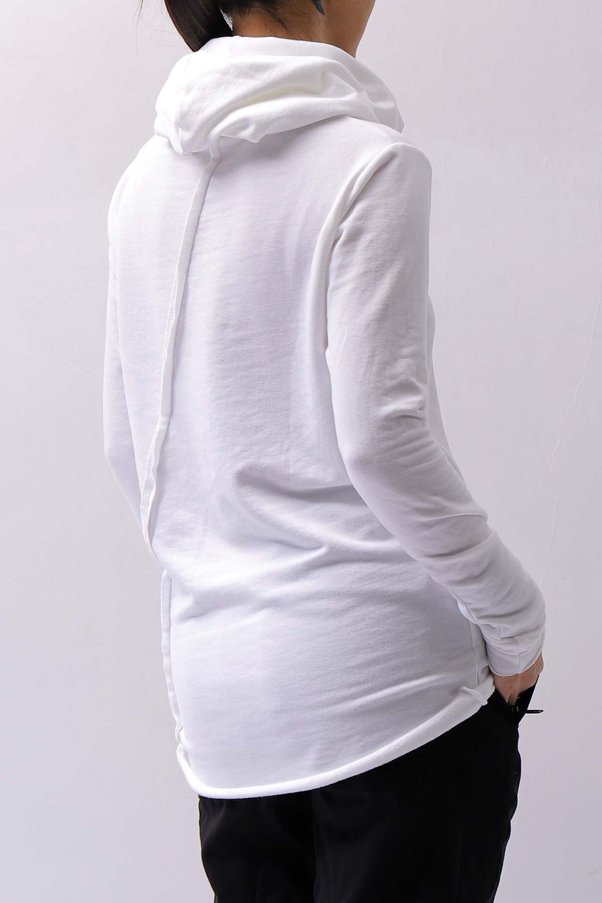 【bajra】 UNISEX SUPER STRETCH COTTON HOODIE TOP 150QK03_WHITE