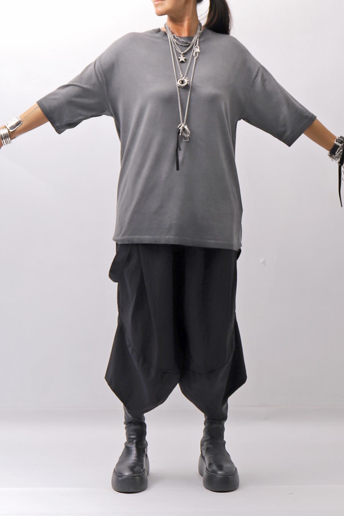 【thom/krom】 UNISEX COTTON MODAL RELAX FIT TEE MTS986_COLD DYE GREY