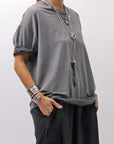 【thom/krom】 UNISEX COTTON MODAL RELAX FIT TEE MTS986_COLD DYE GREY