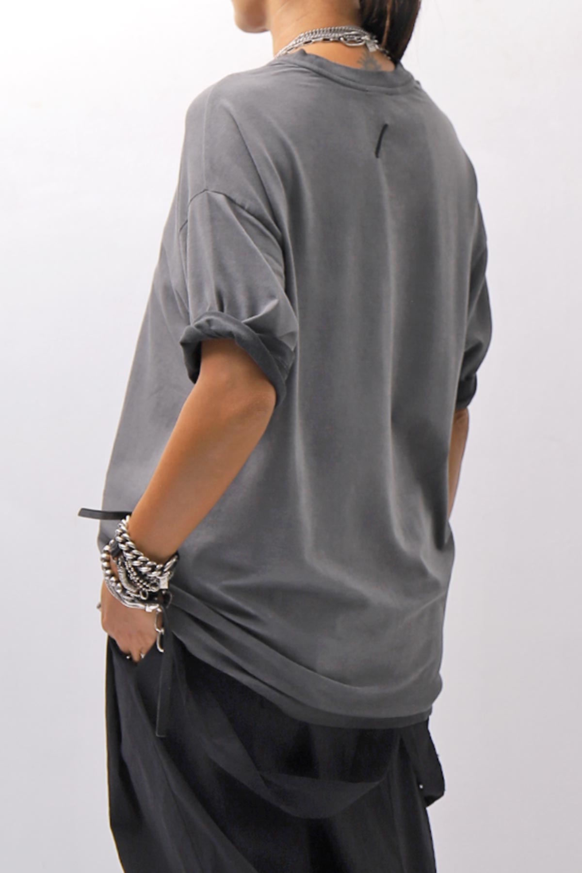 【thom/krom】 UNISEX COTTON MODAL RELAX FIT TEE MTS986_COLD DYE GREY