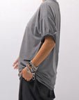 【thom/krom】 UNISEX COTTON MODAL RELAX FIT TEE MTS986_COLD DYE GREY