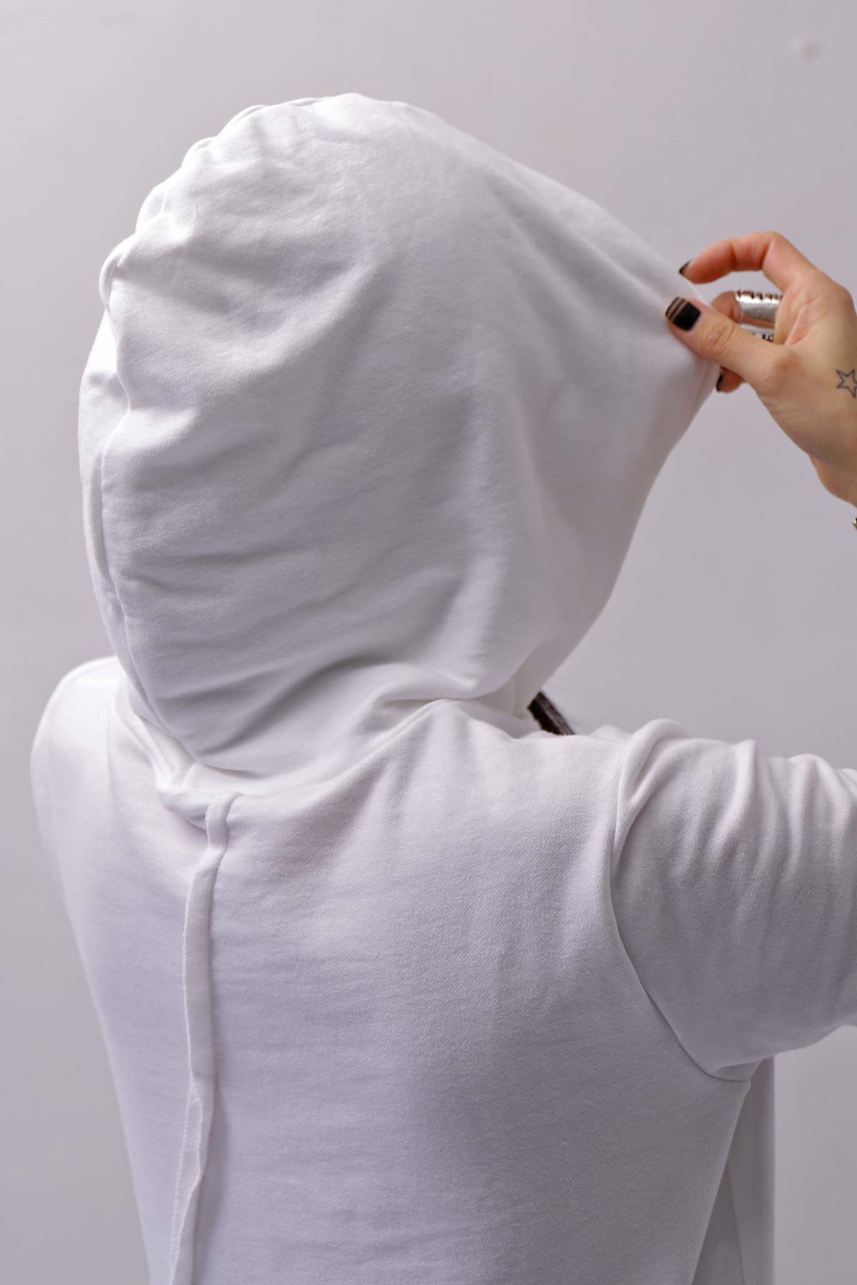 【bajra】 UNISEX SUPER STRETCH COTTON HOODIE TOP 150QK03_WHITE