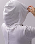 【bajra】 UNISEX SUPER STRETCH COTTON HOODIE TOP 150QK03_WHITE