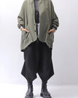 【bajra】 UNISEX LIGHT COTTON SHIRT BLOUSON SHORT 157QB01SH_MILITARY