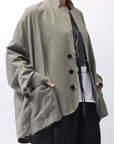 【bajra】 UNISEX LIGHT COTTON SHIRT BLOUSON SHORT 157QB01SH_MILITARY