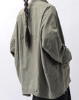 【bajra】 UNISEX LIGHT COTTON SHIRT BLOUSON SHORT 157QB01SH_MILITARY