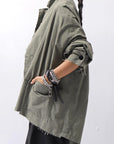 【bajra】 UNISEX LIGHT COTTON SHIRT BLOUSON SHORT 157QB01SH_MILITARY