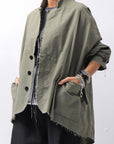 【bajra】 UNISEX LIGHT COTTON SHIRT BLOUSON SHORT 157QB01SH_MILITARY