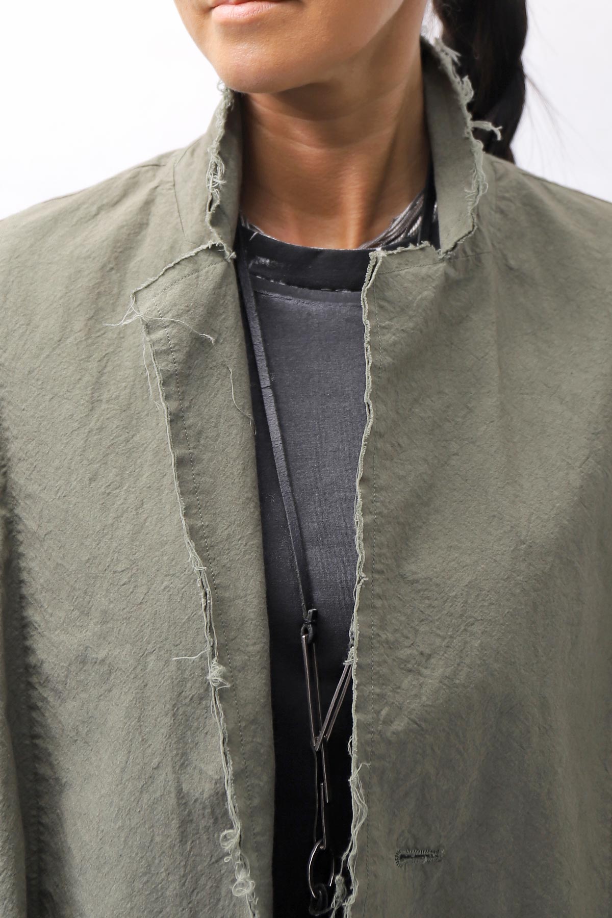 【bajra】 UNISEX LIGHT COTTON SHIRT BLOUSON SHORT 157QB01SH_MILITARY