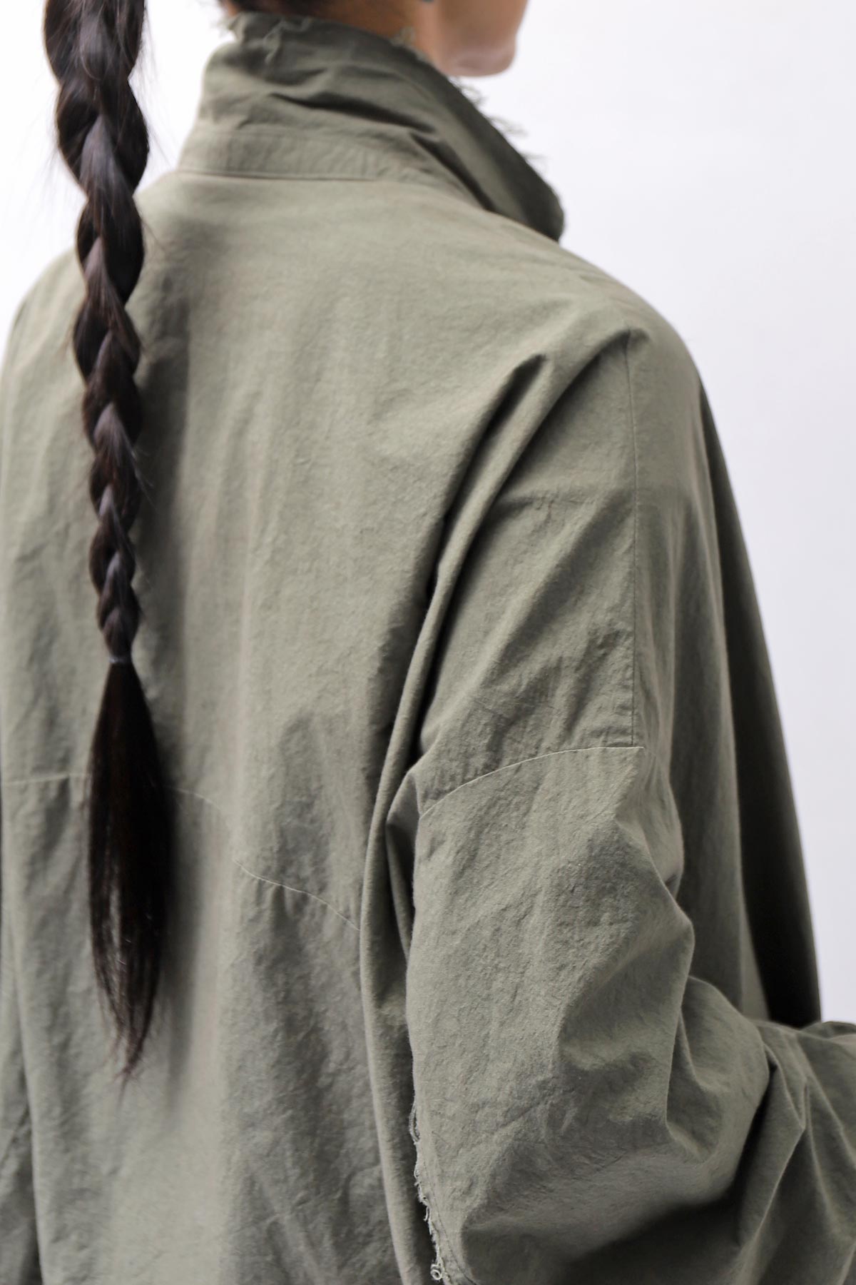 【bajra】 UNISEX LIGHT COTTON SHIRT BLOUSON SHORT 157QB01SH_MILITARY