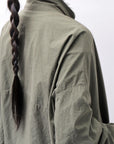 【bajra】 UNISEX LIGHT COTTON SHIRT BLOUSON SHORT 157QB01SH_MILITARY