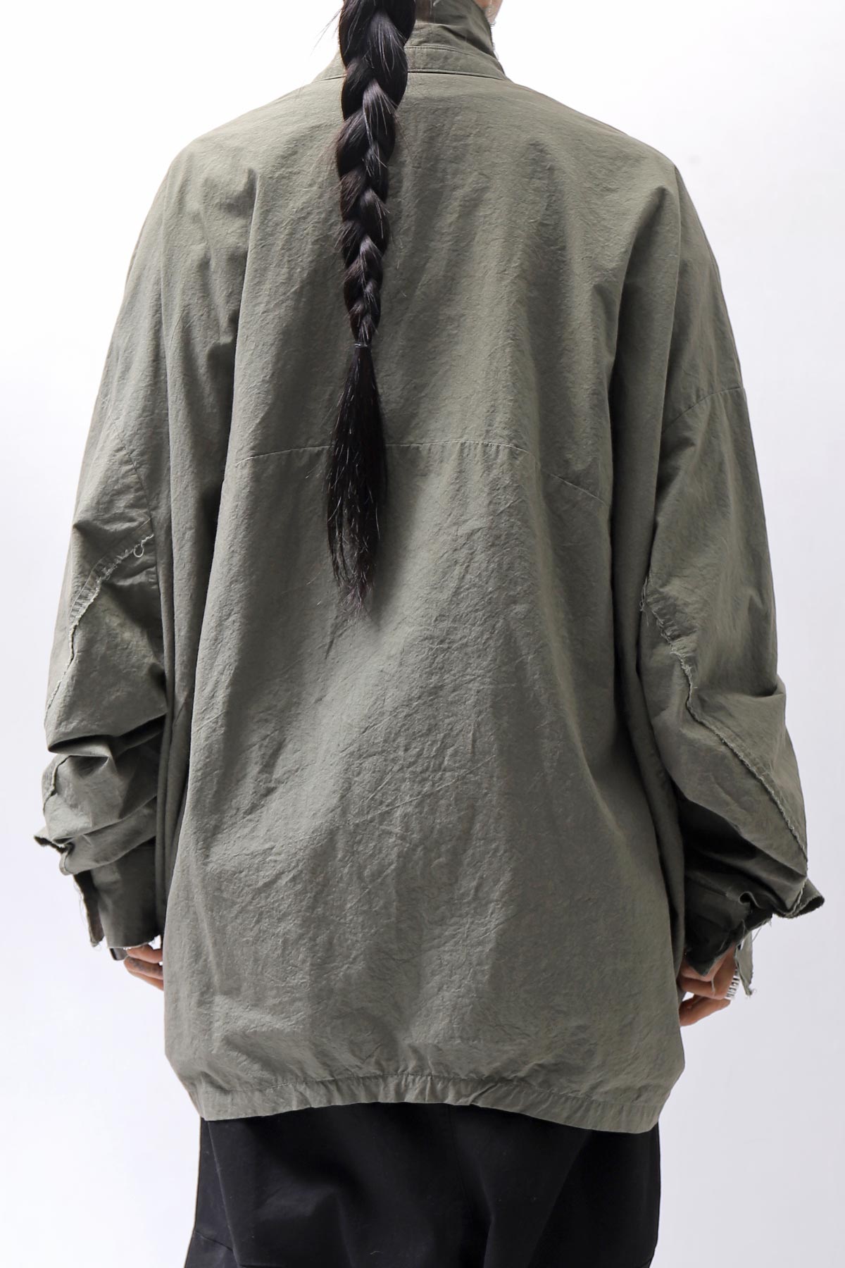 【bajra】 UNISEX LIGHT COTTON SHIRT BLOUSON SHORT 157QB01SH_MILITARY