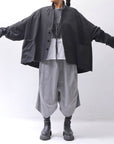 【bajra】 UNISEX LIGHT COTTON SHIRT BLOUSON SHORT 157QB01SH_BLACK
