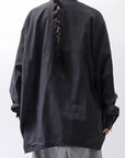 【bajra】 UNISEX LIGHT COTTON SHIRT BLOUSON SHORT 157QB01SH_BLACK