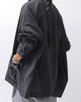【bajra】 UNISEX LIGHT COTTON SHIRT BLOUSON SHORT 157QB01SH_BLACK