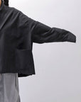 【bajra】 UNISEX LIGHT COTTON SHIRT BLOUSON SHORT 157QB01SH_BLACK