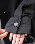 【bajra】 UNISEX LIGHT COTTON SHIRT BLOUSON SHORT 157QB01SH_BLACK
