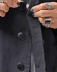 【bajra】 UNISEX LIGHT COTTON SHIRT BLOUSON SHORT 157QB01SH_BLACK