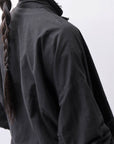 【bajra】 UNISEX LIGHT COTTON SHIRT BLOUSON SHORT 157QB01SH_BLACK