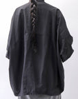 【bajra】 UNISEX LIGHT COTTON SHIRT BLOUSON SHORT 157QB01SH_BLACK