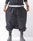 【RUNDHOLZ】 UNISEX WIDE SARROUEL ICONIC COTTON PANTS_BLACK