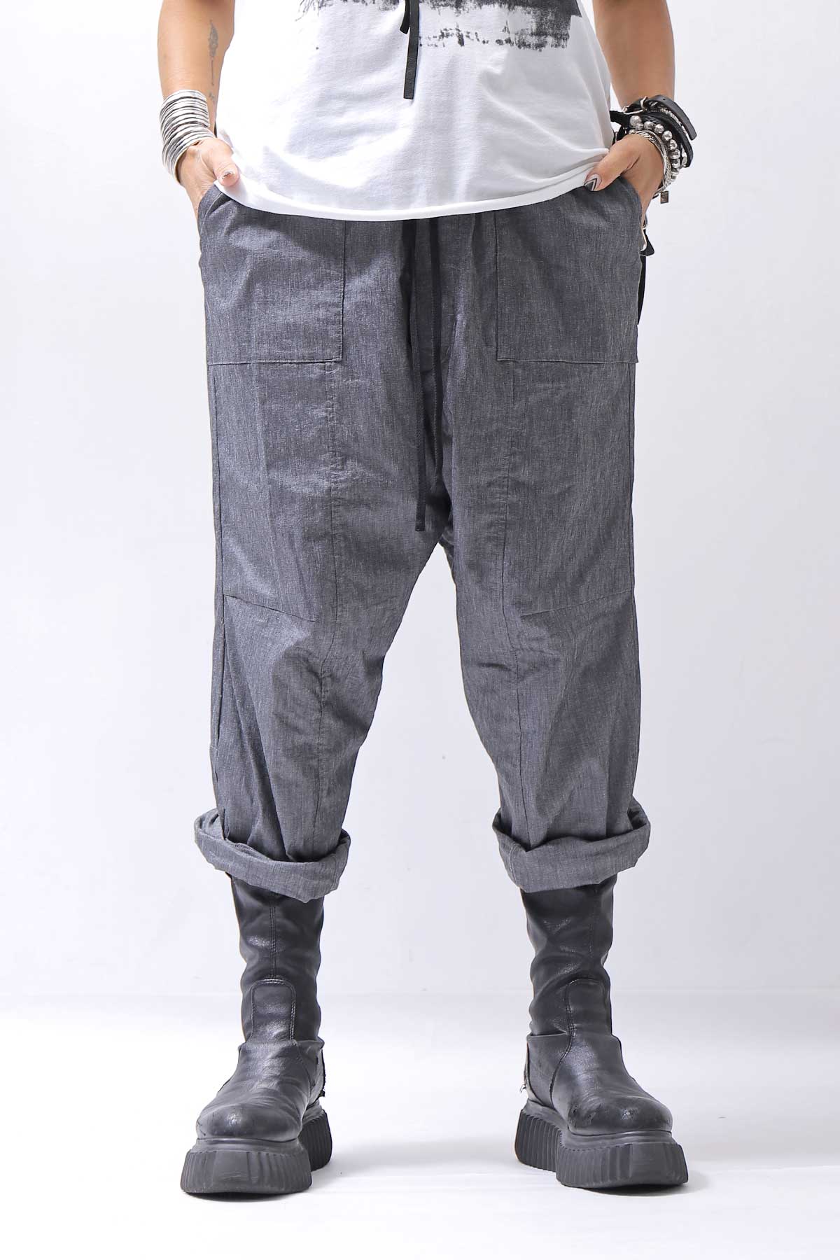 【bajra】 UNISEX SARRUEL SUPER STRETCH EASY PANTS 157QP01_GREY