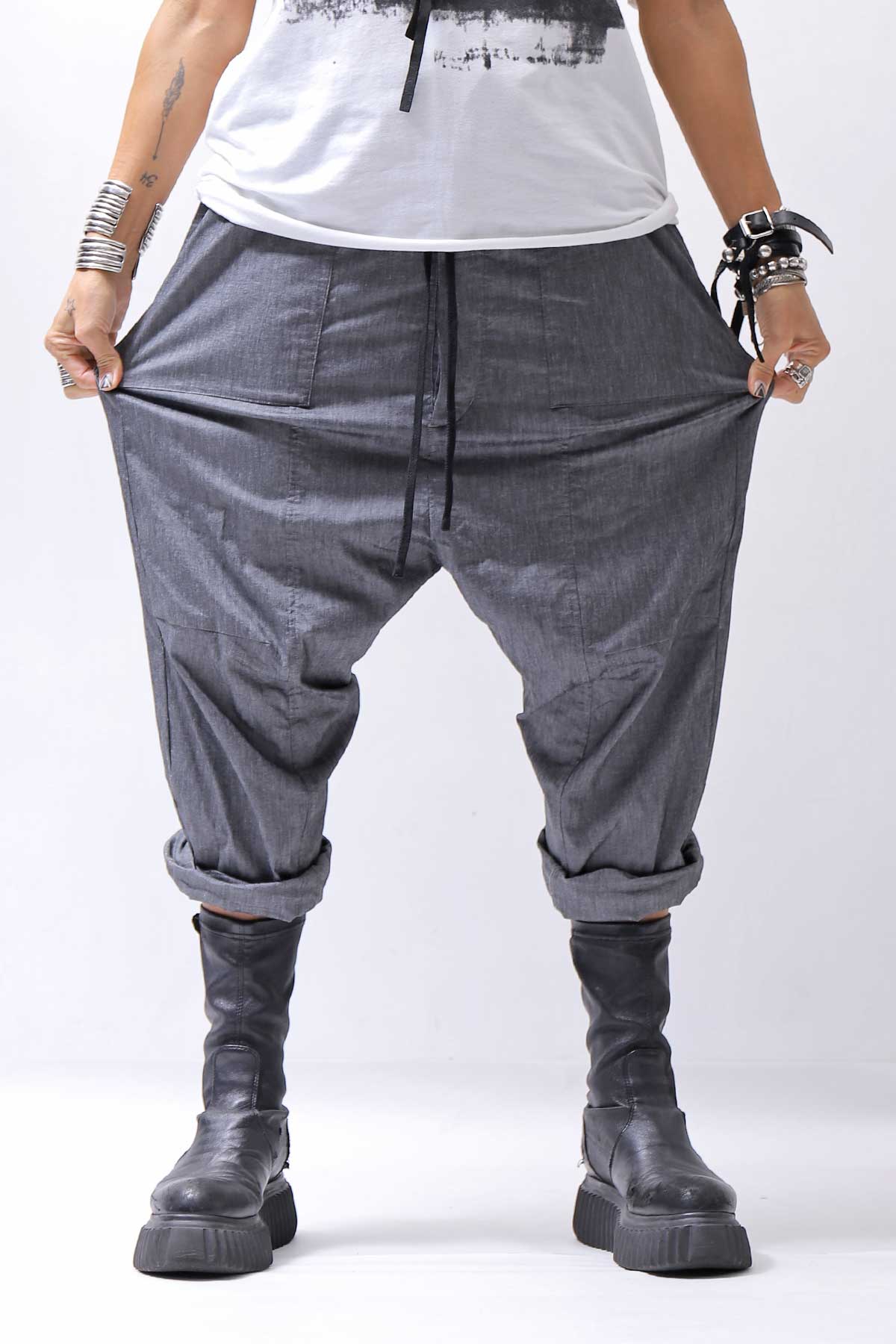 【bajra】 UNISEX SARRUEL SUPER STRETCH EASY PANTS 157QP01_GREY