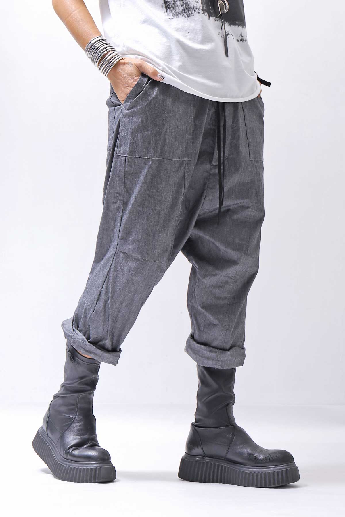 【bajra】 UNISEX SARRUEL SUPER STRETCH EASY PANTS 157QP01_GREY
