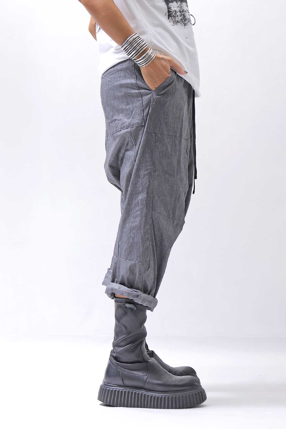 【bajra】 UNISEX SARRUEL SUPER STRETCH EASY PANTS 157QP01_GREY