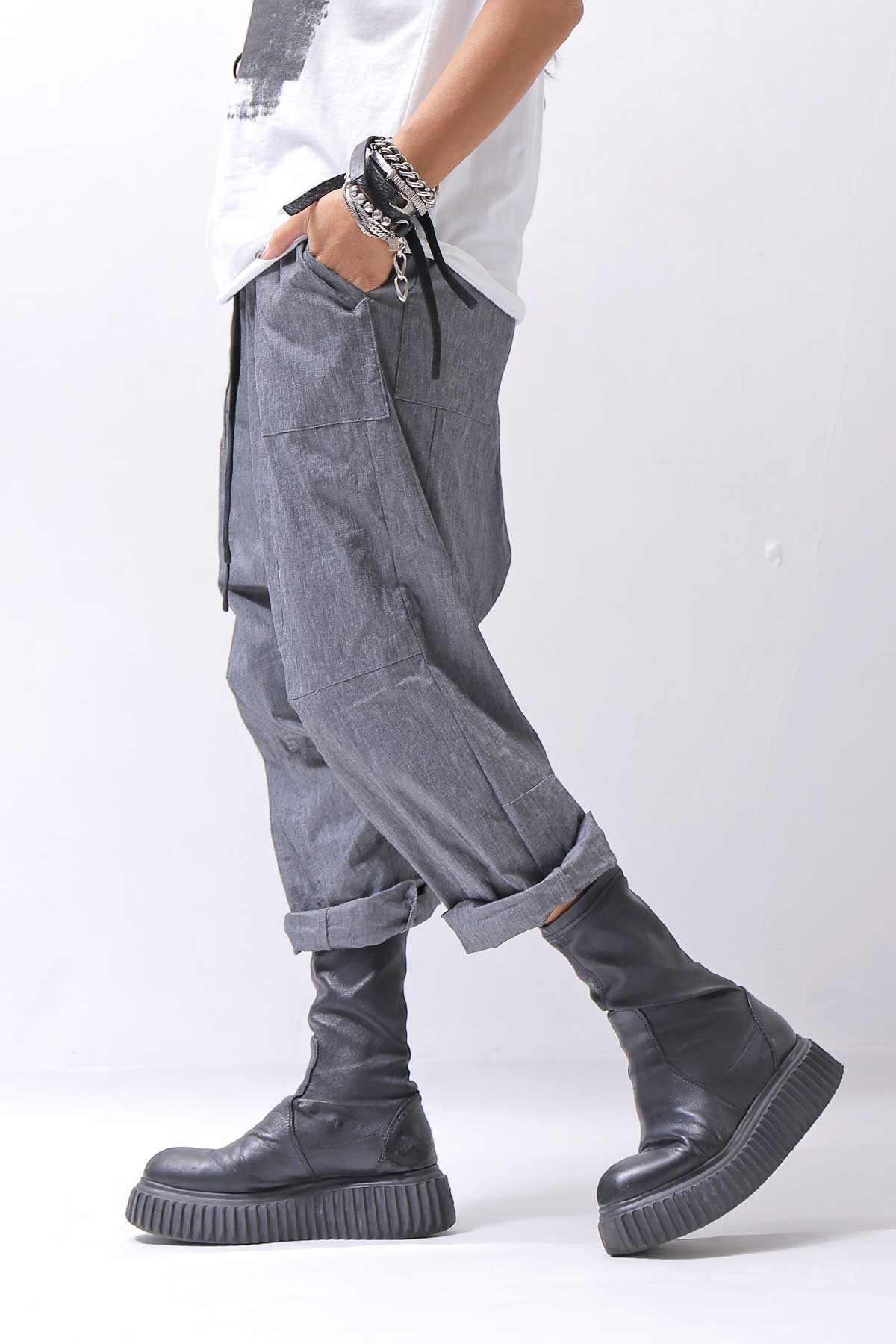 【bajra】 UNISEX SARRUEL SUPER STRETCH EASY PANTS 157QP01_GREY