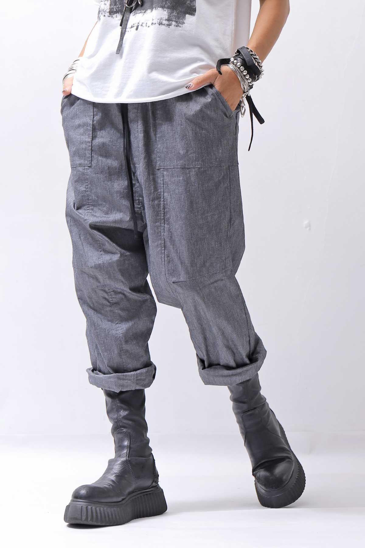 【bajra】 UNISEX SARRUEL SUPER STRETCH EASY PANTS 157QP01_GREY