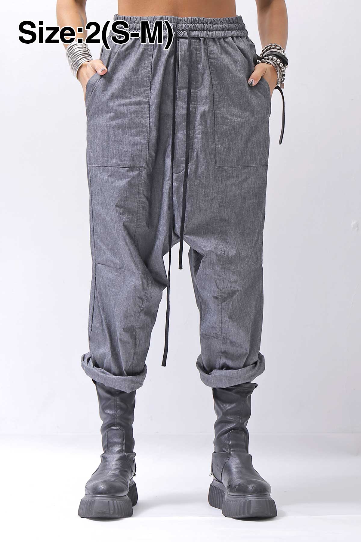 【bajra】 UNISEX SARRUEL SUPER STRETCH EASY PANTS 157QP01_GREY
