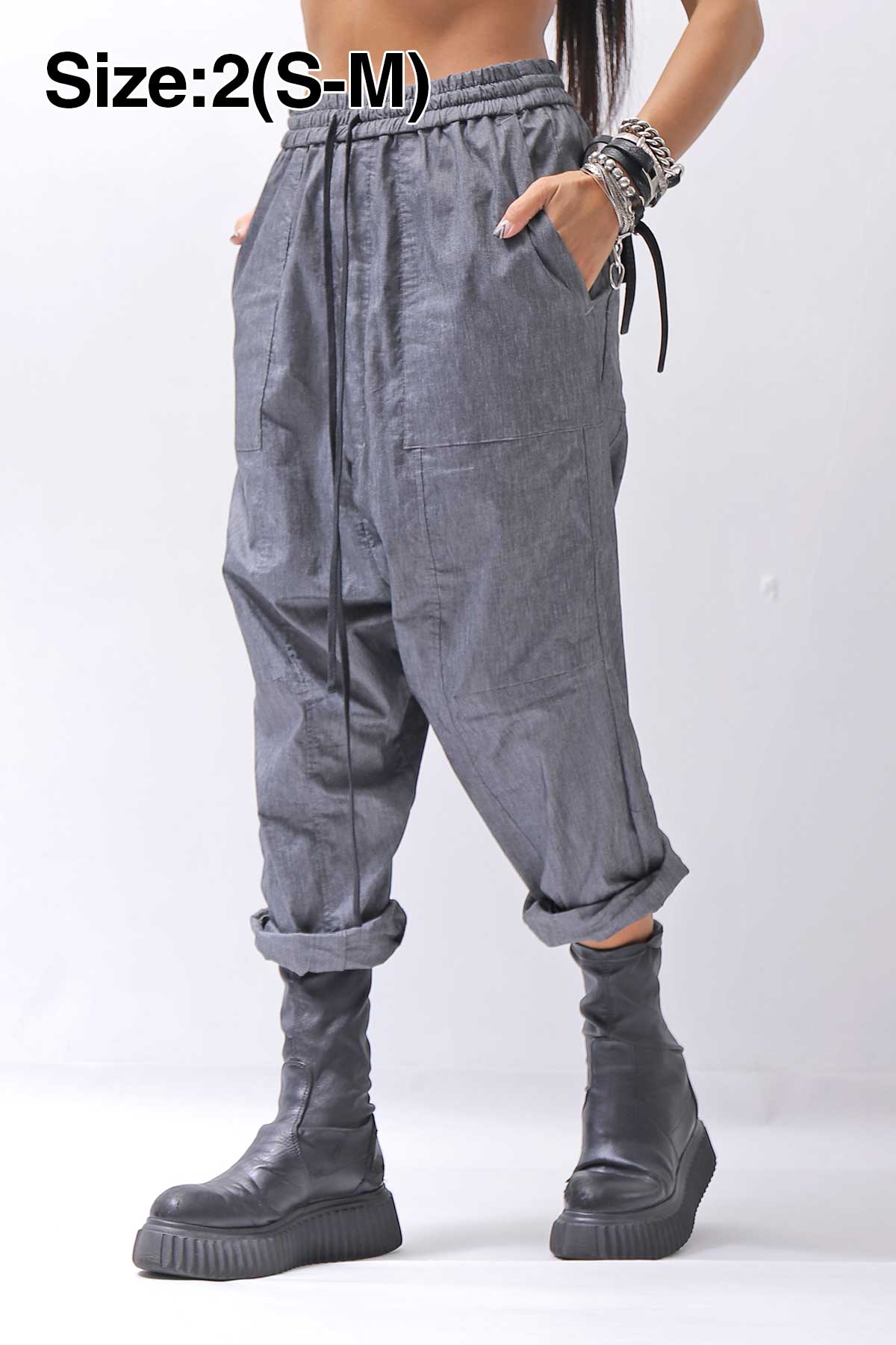 【bajra】 UNISEX SARRUEL SUPER STRETCH EASY PANTS 157QP01_GREY