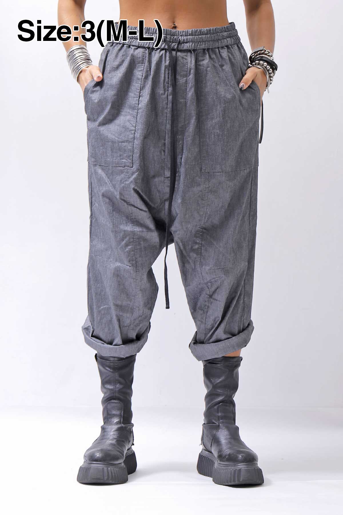 【bajra】 UNISEX SARRUEL SUPER STRETCH EASY PANTS 157QP01_GREY