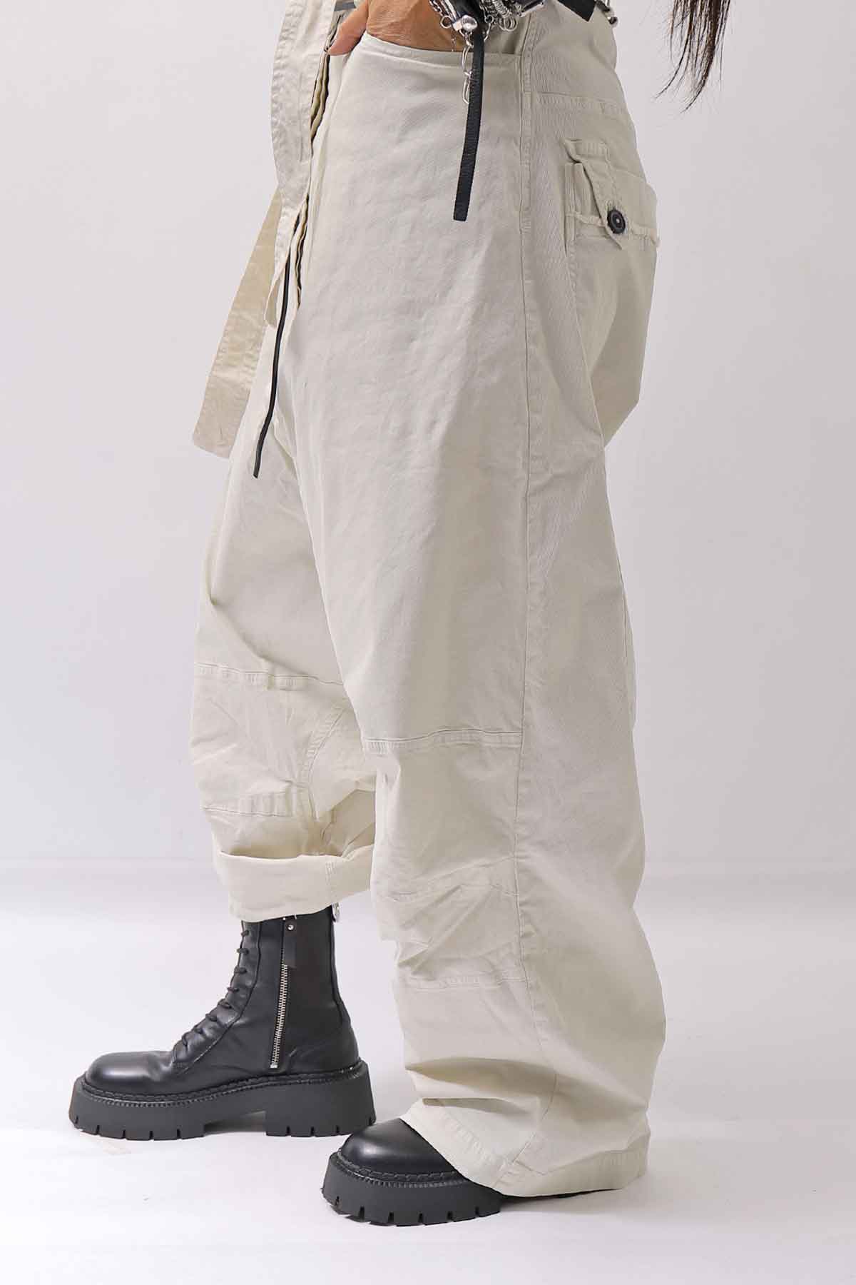 【RUNDHOLZ】 UNISEX WIDE SARROUEL ICONIC COTTON PANTS_IVORY