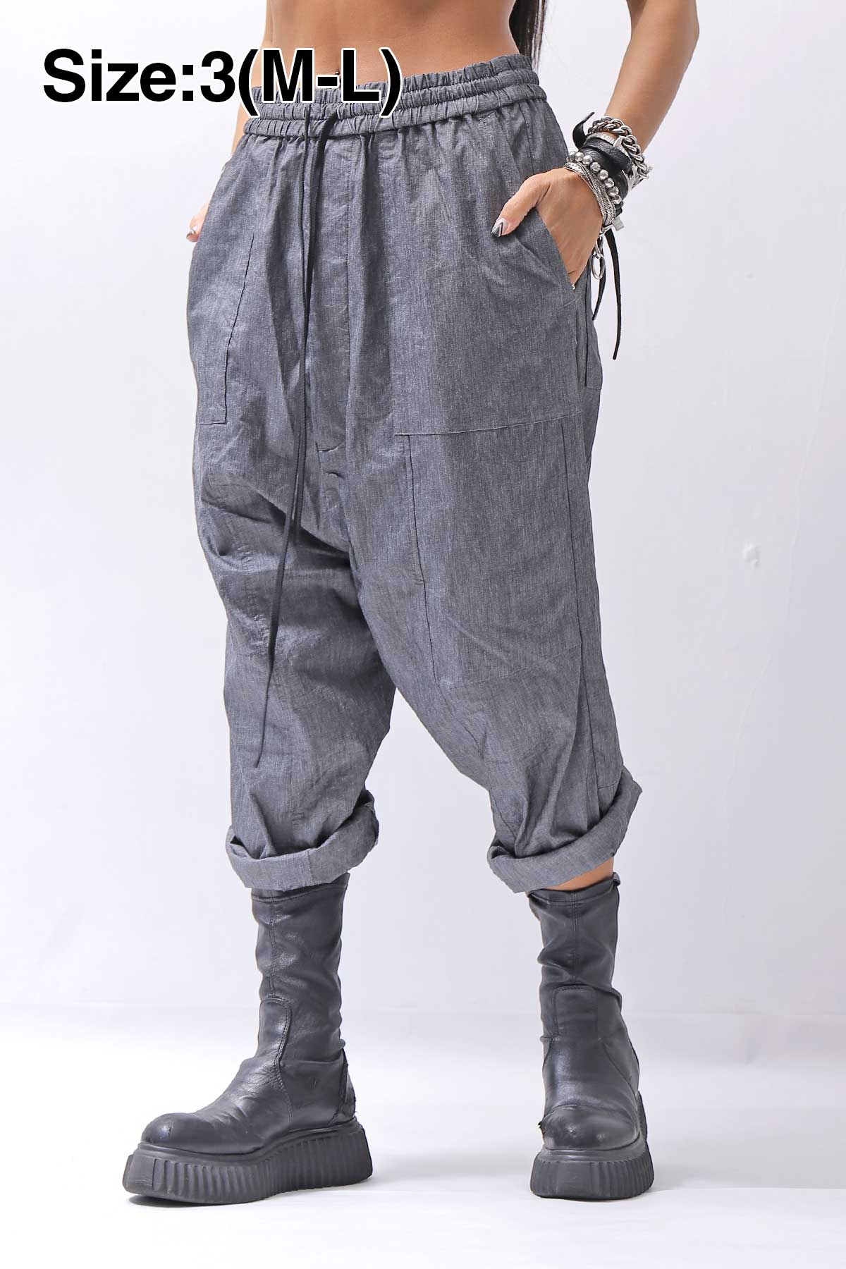 【bajra】 UNISEX SARRUEL SUPER STRETCH EASY PANTS 157QP01_GREY