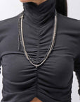 【thom/krom】COTTON MODAL GATHER SHORT TOP WTS601_BLACK