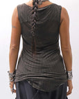【RUNDHOLZ】 SILK & LYOCELL STRIPES SKIN TANK TOP_UMBRA CLOUD STRIPE