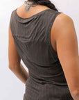 【RUNDHOLZ】 SILK & LYOCELL STRIPES SKIN TANK TOP_UMBRA CLOUD STRIPE